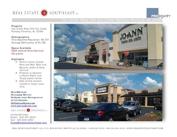 Cox Creek Plaza: 308-356 Cox Creek Pkwy, Florence, AL 35630